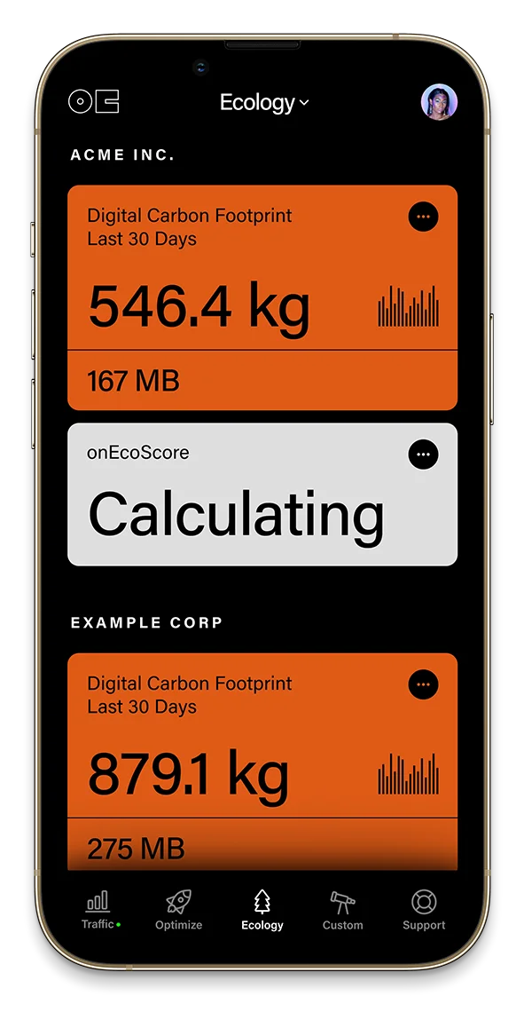 onEco® +Analytics (screenshot)